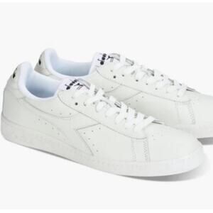 Diadora Game L Low Unisex White Leather Sneaker Mens 7 Womens 8.5